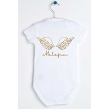 Hediyenza Meleğim Melek Kanatlı Yarım Kollu Bebek Body Çıtçıtlı Zıbın