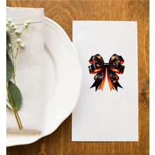 Hediyenza Cadılar Bayramı Balkabağı Halloween Fiyonk Baskılı Sunum Peçetesi Romantic Bow Napkins 0013 20 Adet