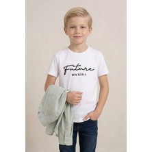 Zubi Baby & Kids Wear Bukem Keten Soluk Pastel Yeşil Cepsiz Gömlek Tişört Takım (6-11 Yaş)
