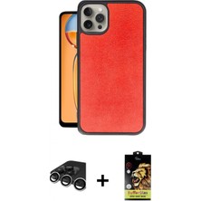 İlk El Grup Ieg™ iPhone 15 Pro Max Kıvılcım Işık Serisi - Siyah Buffer Cam Ekran Koruyucu + Gümüş Raze Metal Kamera Lens