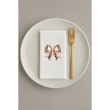 Hediyenza Leopar Kurdele Fiyonk Baskılı Peçete Sunum Peçetesi 20 Adet