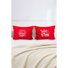Hediyenza Perfect Day Baskılı Yazılı Çift Kişilik Dekoratif Yastık Kılıfı 50X70 cm - Kırmızı