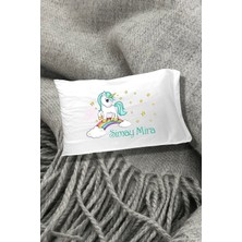 Hediyenza Unicorn Dreams Baskılı Yazılı Dekoratif Çocuk Yastık Kılıfı 50X70 cm 1 Adet - Tek Kişilik- Beyaz