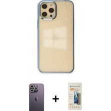 İlk El Grup Ieg™ iPhone 12 Pro Max Doruk Doku Prime - Siyah 6d Mat Seramik Hayalet Nano Ekran Koruyucu + Beyaz Neon Fosforlu Kamera Lens