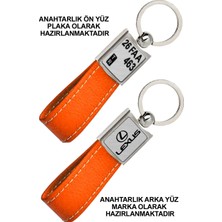 Promosyon Denizi Ön Yüz  Lexus Logolu Arka Yüz Plakanıza Özel Turuncu Anahtarlık