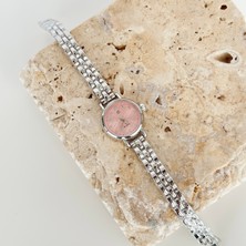 Vesce Atelier Patte Gümüş Saat Pembe