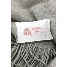 Hediyenza Bale Patiği Pudra Baskılı Dekoratif Çocuk Yastık Kılıfı 50X70 cm 1 Adet - Tek Kişilik- Beyaz