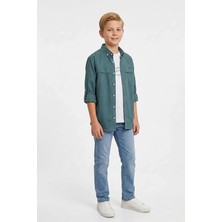 Zubi Baby & Kids Wear Bukem Petrol Yeşili Üst Cebi Bukem Yazılı Tişörtlü Set (11-16 Yaş)