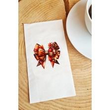 Hediyenza Sonbahar Autumn Kurdele Fiyonk Baskılı Sunum Peçetesi Romantic Bow Napkins 0013 20 Adet