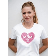 Hediyenza Anneler Günü Özel Hediye Happy Mothers Day Anne Tasarım Yetişkin Unisex Beyaz T-Shirt