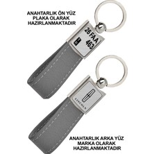 Promosyon Denizi Ön Yüz Lıncoln  Logolu Arka Yüz Plakanıza Özel Gri Anahtarlık