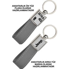 Promosyon Denizi Ön Yüz Jeeep Logolu Arka Yüz Plakanıza Özel Gri Anahtarlık