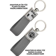Promosyon Denizi Ön Yüz  Fiat Logolu Arka Yüz Plakanıza Özel Gri Anahtarlık