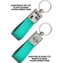 Promosyon Denizi Ön Yüz Opel  Logolu Arka Yüz Plakanıza Özel Turkuaz Anahtarlık