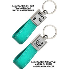 Promosyon Denizi Ön Yüz Cadıllac  Logolu Arka Yüz Plakanıza Özel Turkuaz Anahtarlık