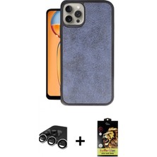 İlk El Grup Ieg™ iPhone 15 Pro Max Kıvılcım Işık Serisi - Siyah Buffer Cam Ekran Koruyucu + Gümüş Raze Metal Kamera Lens