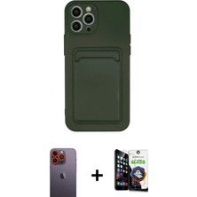 İlk El Grup Ieg™ iPhone 12 Pro Max Vadi Çizgi Prime - Şeffaf Temperli Cam Ekran Koruyucu + Turuncu Neon Fosforlu Kamera Lens