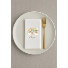 Hediyenza Gökkuşağı Baskılı Ayıcıklı Peçete Sunum Peçetesi 20 Adet