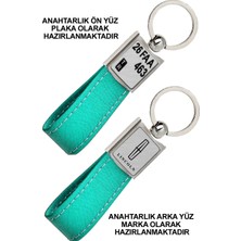 Promosyon Denizi Ön Yüz  Lıncoln Logolu Arka Yüz Plakanıza Özel Turkuaz Anahtarlık