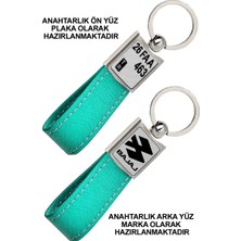 Promosyon Denizi Ön Yüz Bajaj  Logolu Arka Yüz Plakanıza Özel Turkuaz Anahtarlık