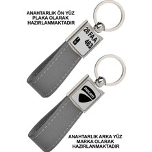 Promosyon Denizi Ön Yüz  Ducat Logolu Arka Yüz Plakanıza Özel Gri Anahtarlık