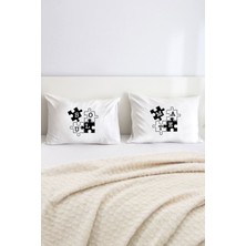 Hediyenza Soulmate Ruh Eşim Baskılı Çift Kişilik Harfli Dekoratif Yastık Kılıfı 50X70 cm