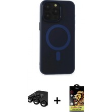 İlk El Grup Ieg™ iPhone 15 Pro Max Yadigar Işık - Siyah Buffer Cam Ekran Koruyucu + Siyah Raze Metal Kamera Lens