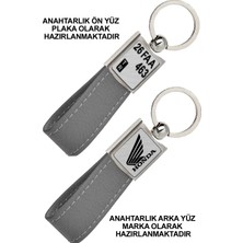 Promosyon Denizi Ön Yüz Honda Motor  Logolu Arka Yüz Plakanıza Özel Gri Anahtarlık