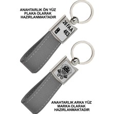 Promosyon Denizi Ön Yüz Iskelet  Logolu Arka Yüz Plakanıza Özel Gri Anahtarlık