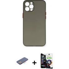İlk El Grup Ieg™ iPhone 12 Pro Max Yadigar Yansıma Serisi - Şeffaf Temperli Cam Ekran Koruyucu + Pembe Renkli Kamera Lens Koruma Cam