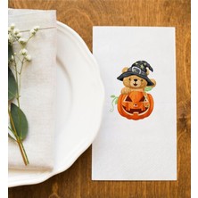 Hediyenza Sevimli Teddy Bear ve Balkabağı Halloween Baskılı Sunum Peçetesi Napkins 0013 20 Adet