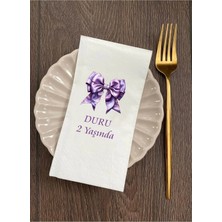 Hediyenza Mor Fiyonk Kurdele Doğum Günü Sunum Peçetesi 20 Adet