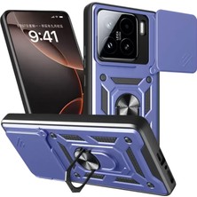 Sh Ticaret 15 Kılıf Pars Lens Yüzüklü Silikon - Lacivert