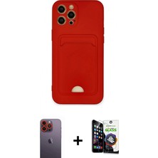 İlk El Grup Ieg™ iPhone 12 Pro Max Vadi Çizgi Prime - Şeffaf Temperli Cam Ekran Koruyucu + Turuncu Neon Fosforlu Kamera Lens