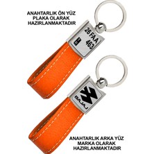 Promosyon Denizi Ön Yüz Bajaj  Logolu Arka Yüz Plakanıza Özel Turuncu Anahtarlık