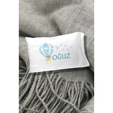 Hediyenza Uçan Balon Teddy Bear Baskılı Yazılı Dekoratif Çocuk Yastık Kılıfı 50X70 cm 1 Adet - Beyaz