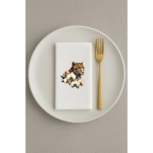 Hediyenza Kişiye Özel Leopar ve Orkideler Baskılı Sunum Peçetesi 20 Adet Peçete