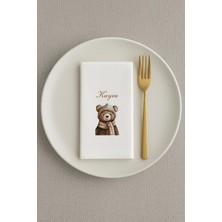 Hediyenza Kişiye Özel Retro Ayıcık Baskılı Doğum Günü Sunum Peçetesi 20 Adet Peçete