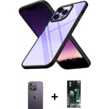 İlk El Grup Ieg™ iPhone 13 Pro Max Nova Işık Serisi - Şeffaf 360 Full Body Arka Koruyucu + Beyaz Neon Fosforlu Kamera Lens
