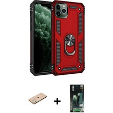 İlk El Grup Ieg™ iPhone 11 Pro Ahenk Klasik Koleksiyonu - Siyah 360 Mat Full Body Arka Koruyucu + Yeşil Renkli Kamera Lens Koruma Cam