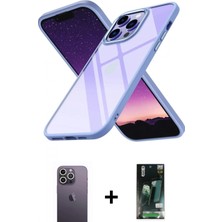 İlk El Grup Ieg™ iPhone 13 Pro Max Nova Işık Serisi - Şeffaf 360 Full Body Arka Koruyucu + Beyaz Neon Fosforlu Kamera Lens