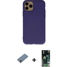 İlk El Grup Ieg™ iPhone 11 Pro Max Ahenk Serisi - Siyah 360 Mat Full Body Arka Koruyucu + Gökkuşağı Shine Kamera Lens Koruma Cam