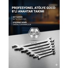 Solid 8 Parça Iki Ağızlı Anahtar Takımı Seti 6X7MM - 20X22MM Drop Forged Çelik El Aletleri