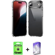 İlk El Grup Ieg™ iPhone 17 Air Zirve Doku - Siyah Bilvis 5in1 3D Magic Cam Ekran Koruyucu + Gümüş Raze Metal Kamera Lens