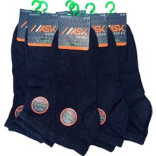 Pijamask Erkek 6'lı Bambu Siyah Dikişsiz Patik Çorap