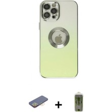 İlk El Grup Ieg™ iPhone 12 Pro Max Kutup Yansıma Özel Seri - Siyah Joko Magic 5d Hayalet Cam + Sarı Renkli Kamera Lens Koruma Cam