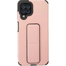 Senka Newface Samsung Galaxy A22 Kılıf Mega Standlı Silikon - Pudra