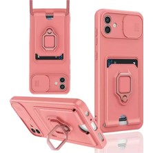 Senka Newface Samsung Galaxy A05 Kılıf Zuma Kartvizitli Yüzüklü Silikon - Pembe