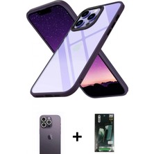 İlk El Grup Ieg™ iPhone 13 Pro Max Nova Işık Serisi - Şeffaf 360 Full Body Arka Koruyucu + Beyaz Neon Fosforlu Kamera Lens