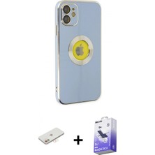 İlk El Grup Ieg™ iPhone 12 Iz Form Serisi - Siyah Bilvis 5in1 5d Magic Hayalet Cam Ekran Koruyucu + Yeşil Renkli Kamera Lens Koruma Cam